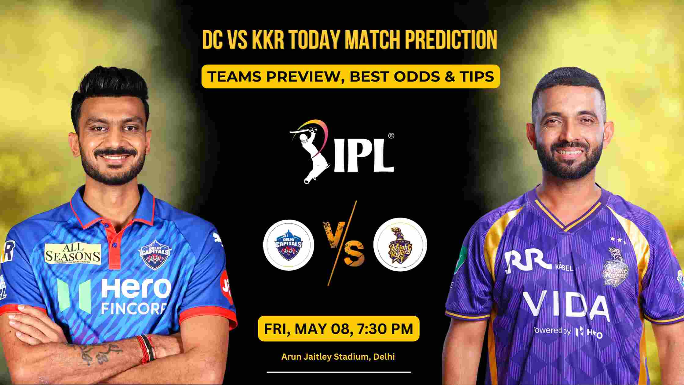 DC vs KKR Today Match Prediction